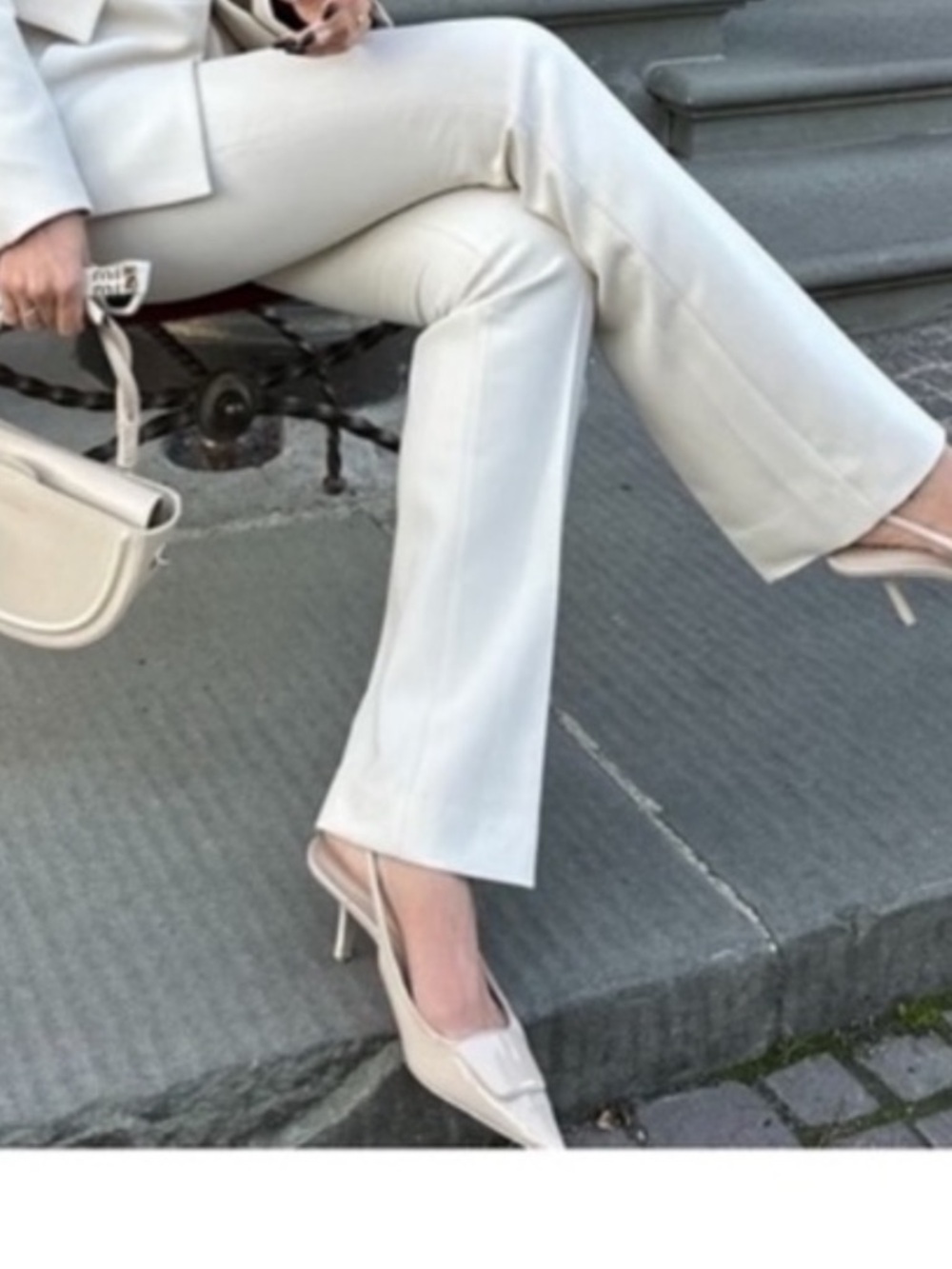 Zara Cream Boot‑Cut Trousers